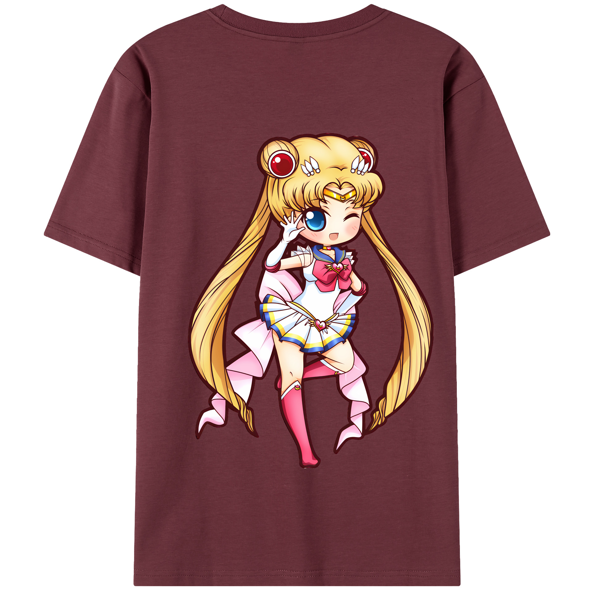 （画像用） 美少女戦士セーラームーン 月野 うさぎ つきの うさぎ Sailor Moon Tsukino Usagi 綿100％半袖Tシャツ（背面プリント）
